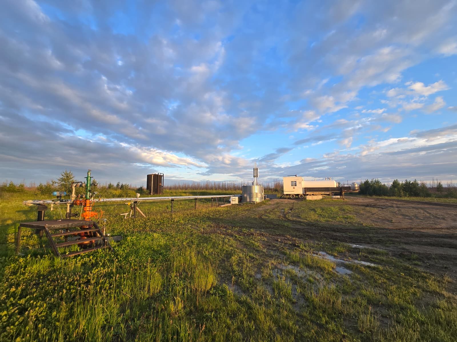 Operations at dusk on the prairies.